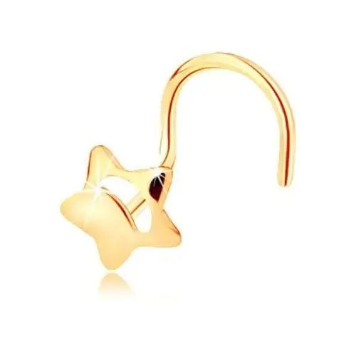 Biżuteria e-shop Piercing do nosa z żółtego 14k złota - pięcioramienna gwiazdeczka z wycięciem