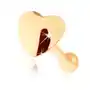 Biżuteria e-shop Piercing do nosa z żółtego 14k złota - prosty kształt, wypukłe serce Sklep
