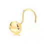 Piercing do nosa z żółtego 14k złota, zagięty - okrągła śrubka z nacięciem Biżuteria e-shop Sklep
