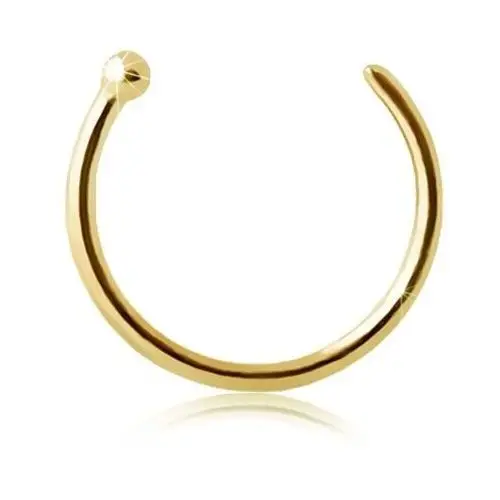 Piercing do nosa z żółtego 9k złota - lśniący krążek zakończony kuleczką - grubość x średnica: 0,8 mm x 6 mm Biżuteria e-shop