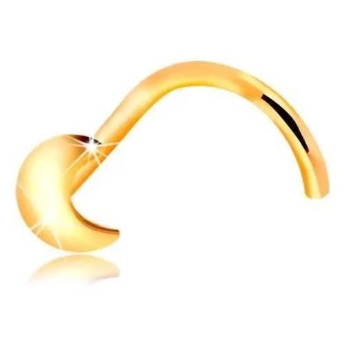 Biżuteria e-shop Piercing do nosa z żółtego złota 585 z sierpem księżyca, zagięty kształt