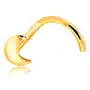 Biżuteria e-shop Piercing do nosa z żółtego złota 585 z sierpem księżyca, zagięty kształt Sklep