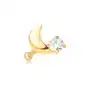 Biżuteria e-shop Piercing do nosa z żółtego złota 9k - prosty, półksiężyc, cyrkonia Sklep