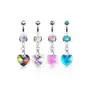 Biżuteria e-shop Piercing do pępka - cyrkoniowe serduszko, różne kolory - kolor cyrkoni: różowy - p Sklep