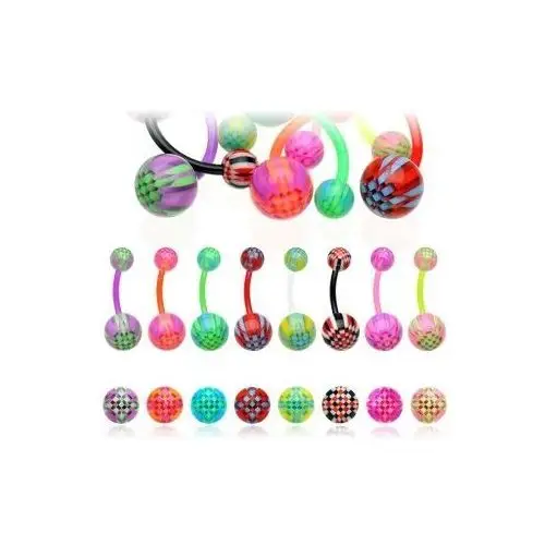 Piercing do pępka kolorowa krateczka - kolor kolczyka: fioletowy Biżuteria e-shop