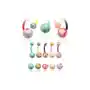 Piercing do pępka kolorowe plamy - kolor kolczyka: różowy Biżuteria e-shop Sklep
