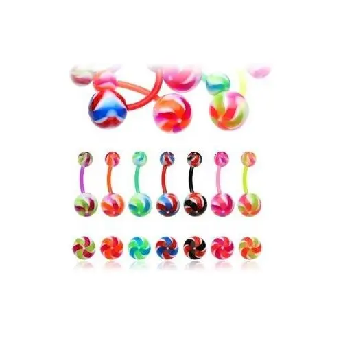 Biżuteria e-shop Piercing do pępka - kolorowe śmigło - kolor kolczyka: fioletowy
