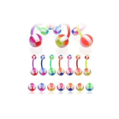 Biżuteria e-shop Piercing do pępka multicolor balla - kolor kolczyka: różowy