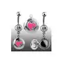 Biżuteria e-shop Piercing do pępka - okrągły medalik, serduszko, cyrkonie Sklep