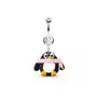 Piercing do pępka - pingwin, różowy szal i kwiat, cyrkonie Biżuteria e-shop Sklep