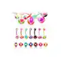 Biżuteria e-shop Piercing do pępka uv - dwukolorowe serduszka - kolor kolczyka: różowy - zielony - pg Sklep