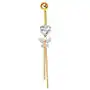 Piercing do pępka z żółtego 14k złota - cyrkoniowe serce i motylek, łańcuszki Biżuteria e-shop Sklep