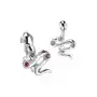 Biżuteria e-shop Piercing do pępka ze stali chirurgicznej - wąż, kolorowe cyrkonie - kolor cyrkoni: czerwony - r Sklep