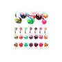 Biżuteria e-shop Piercing do pępka ze stali - śmigło - kolor kolczyka: różowy - zielony - pg Sklep