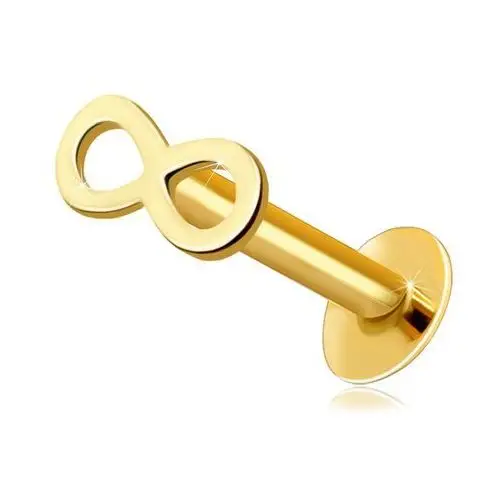 Biżuteria e-shop Piercing do wargi i brody z żółtego złota 375 - symbol nieskończoności