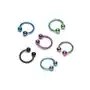 Biżuteria e-shop Piercing podkowa z dwoma kulkami z anodyzowanego tytanu - grubość kolczyka: 1,6 mm, kolor cyrkoni: tęczowy - wr Sklep