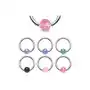 Biżuteria e-shop Piercing - stalowe kółko, brokatowa kuleczka - wymiary: 1,2 mm x 10 mm x 4x4 mm, kolor kolczyka: fioletowy Sklep