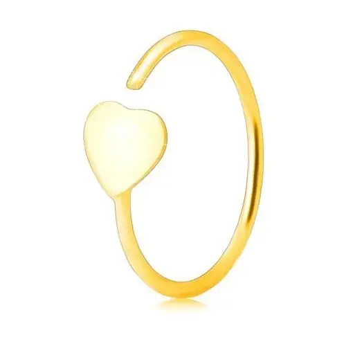 Biżuteria e-shop Piercing z żółtego 14k złota - kontur krążka zakończony płaskim serduszkiem