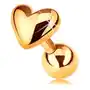 Piercing ze złota 375 tragus do ucha - lśniące wypukłe serduszko, 5 mm Biżuteria e-shop Sklep