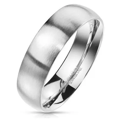 Biżuteria e-shop Pierścień ze stali w srebrnym odcieniu - matowa powierzchnia, 6 mm - rozmiar: 67