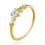 Pierścionek z żółtego złota 585 - motyw serc, przezroczyste cyrkonie - rozmiar: 58 Biżuteria e-shop Sklep