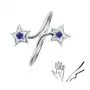 Pierścionek ze srebra 925 - ramiona z gwiazdami, niebieskie cyrkonie Sklep