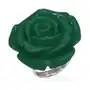 Biżuteria e-shop Pierścionek ze stali chirurgicznej - zielona róża, żywica - rozmiar: 55 Sklep