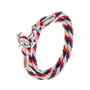 Biżuteria e-shop Pleciona bransoeltka z niebieskiego, czerwonego i dwóch białych sznurków, lśniąca kotwica Sklep