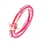Pleciona bransoletka na owinięcie wokół ręki, różowy kolor, lśniąca kotwica Biżuteria e-shop Sklep