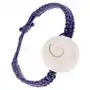 Biżuteria e-shop Pleciona bransoletka z ciemnofioletowych sznureczków, okrągła plastikowa muszelka Sklep