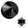 Biżuteria e-shop Plug do ucha, akryl czarnego koloru, dwa lśniące i gładkie stożki - szerokość: 19 mm Sklep