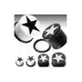 Biżuteria e-shop Plug do ucha symbol gwiazda - szerokość: 14 mm, kolor kolczyka: biały Sklep