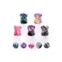 Plug do ucha uv kolorowy, siodłowy, marmurowy - szerokość: 10 mm, kolor kolczyka: fioletowy - biały - zielony - awg Biżuteria e-shop Sklep