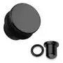 Biżuteria e-shop Plug do ucha ze stali 316l w czarnym kolorze, czarna gumka, różne grubości - szerokość: 6 mm Sklep
