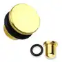 Plug do ucha ze stali 316L w kolorze złotym, czarna gumka, różne grubości - Szerokość: 6 mm, S44.29 Sklep