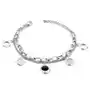 Podwójna stalowa bransoletka na rękę - czarne i z masy perłowej kręgi, kółka Biżuteria e-shop Sklep