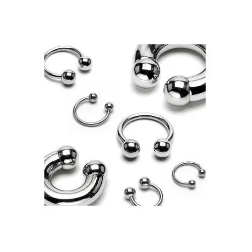Półokrągły kolczyk ze stali chirurgicznej, kuleczki - wymiary: 1,2 mm x 10 mm x 4 mm Biżuteria e-shop