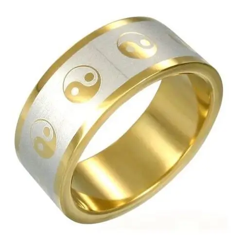 Pozłacany pierścionek yin-yang - rozmiar: 64 Biżuteria e-shop