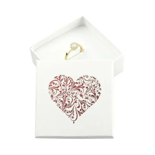 Biżuteria e-shop Prezentowe pudełko na biżuterię - motyw serca, biało-czerwony kolor