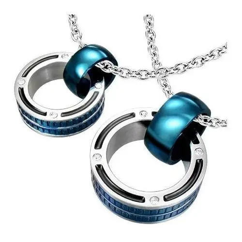 Biżuteria e-shop Prívesky pre pár - mohutné prstence v modrej farbe, zirkóny