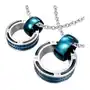 Biżuteria e-shop Prívesky pre pár - mohutné prstence v modrej farbe, zirkóny Sklep