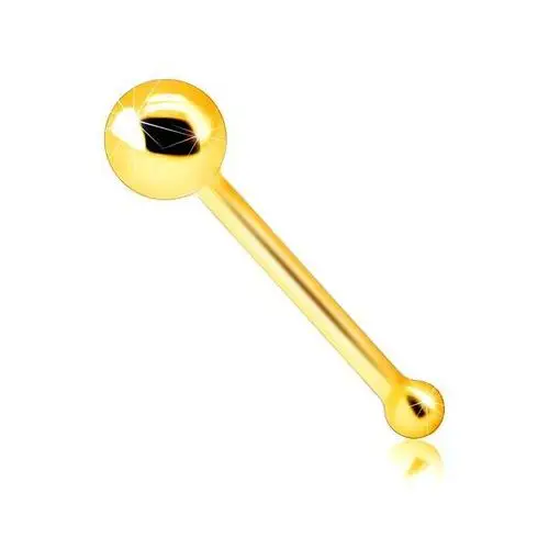 Prosty piercing z 9K złota - wykończony błyszczącą kuleczką, 1,5 mm, S1GG175.16