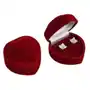 Biżuteria e-shop Pudełko prezentowe na kolczyki - bordowe aksamitne serce Sklep