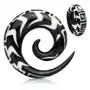 Rozpychacz do ucha ze wzorem spirali z naturalnego materiału, kawałki muszli - szerokość: 8 mm Biżuteria e-shop Sklep