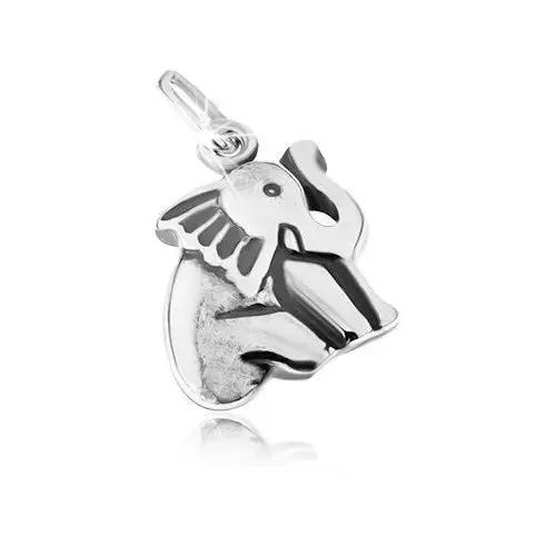Biżuteria e-shop Siedzący słoń, patynowane nacięcia, srebro 925