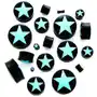 Biżuteria e-shop Siodłowy plug - czarny, materiał organiczny, gwiazda - szerokość: 30 mm Sklep