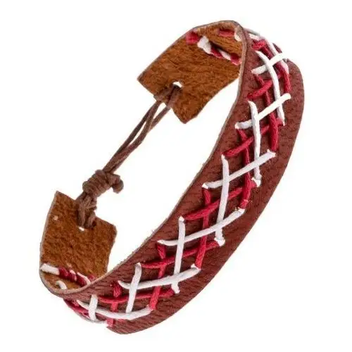 Skórzana bransoletka na rękę w kolorze brązowym - przeplatane sznurki Biżuteria e-shop