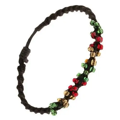 Biżuteria e-shop Spiralna bransoletka z czarnego sznurka i kolorowych koralików