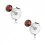 Biżuteria e-shop Srebrne 925 kolczyki, okrągły pomarańczowo-brązowy kryształek swarovski, 2,5 mm Sklep