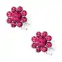 Srebrne kolczyki 925, błyszczący kwiat z różowych kryształków Preciosa, sztyfty, I33.30 Sklep